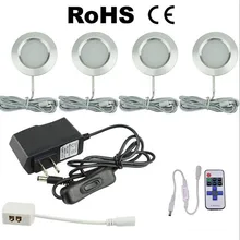 Ультра-тонкий Диммируемый Встраиваемый светодиодный светильник под шкаф комплект светодиодный шайба Светодиодный прожектор для кухонный шкаф буфет огни