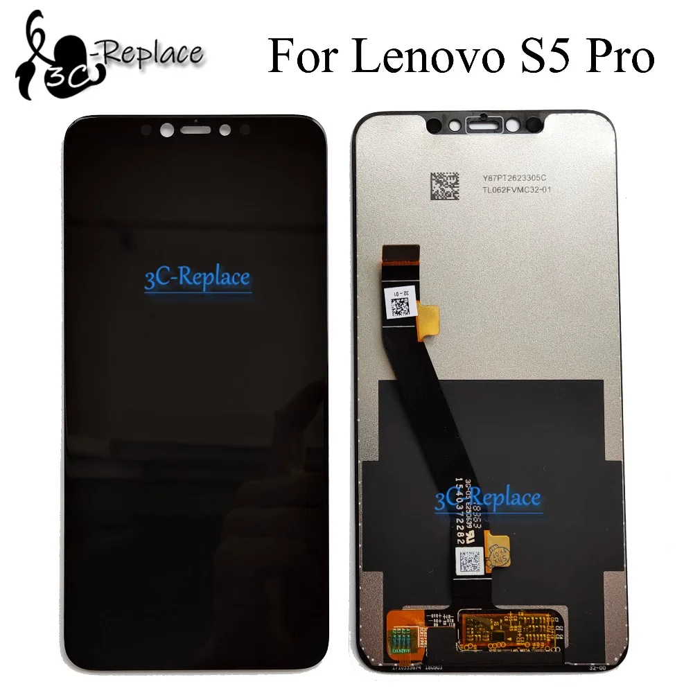 Черный 6,2 дюймов для lenovo S5 pro L58041/для lenovo S5 pro GT L58091 ЖК-дисплей кодирующий преобразователь сенсорного экрана в сборе Замена