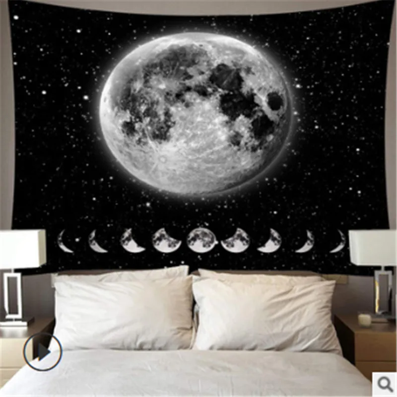 Гобелен настенный полиэстер Лев Луна узор одеяло гобелен узор одеяло 95 × 73 см для спальни гобелен домашний декоративный - Цвет: As photo shows