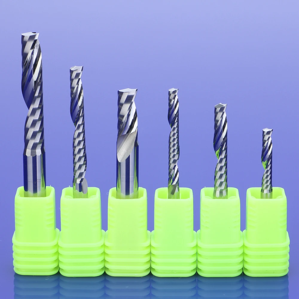 

50Pcs AAA TOP Single Flute Spiral Cutter CNC End Mill Carbide router bit For Acrylic PVC MDF Milling Cutter