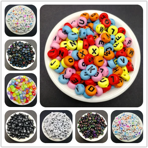 

Wholesale 4*7mm 100pcs Mixed Alphabet/Letter Acrylic Cube Beads DIY