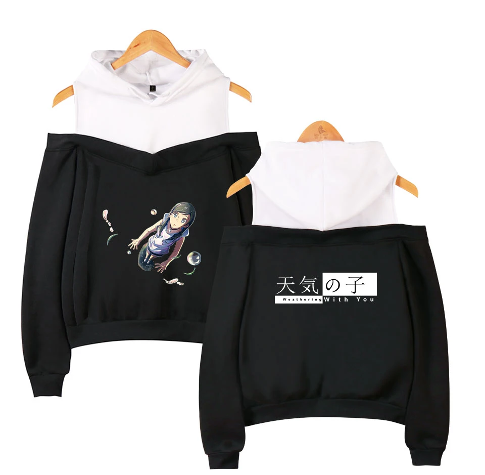 hoodies women Sweatshirt Autumn Sling Hoodies Japanese anime weather son Printed Pullover Tops  Letter Hoodies stranger things