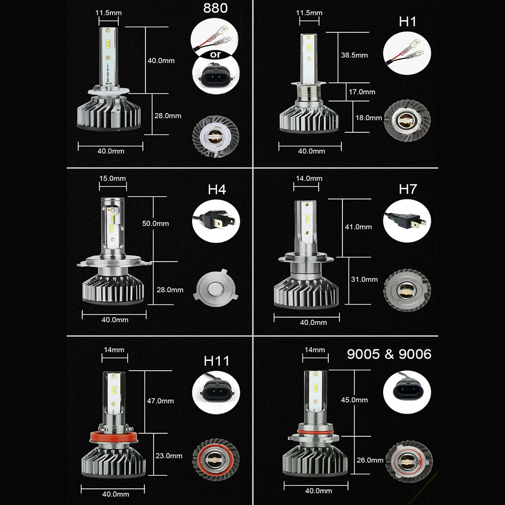 Zdatt H1 LED Headlights Bulb H4 H7 LED Canbus CSP Chip 9005 HB3 9006 HB4 Lamp H11 H8 800W 6000K 12V Auto Fog Lights Ice Bulbs led lights led bulbs led headlights led car lights led car headlights car headlamps