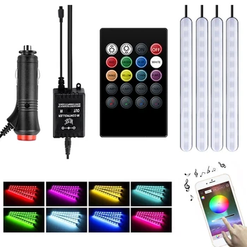 

Car Music Remote Control RGB Led Decoration Lights Strip For Renault Megane 2 3 Duster VW Touran Passat B6 Golf 7 T5 T4 Fiat 500