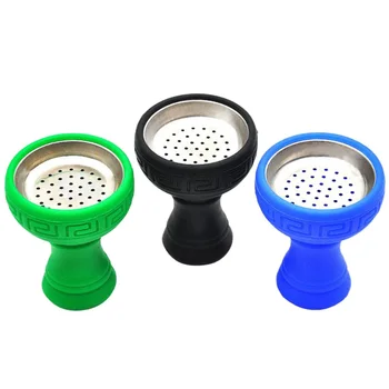

Silicone Hookah Bowl Silicon Stainless Steel Head Holder Smoke Accessories