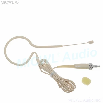 

All beige earset Headset Microphone For Sennheiser EM100 Wireless HSP HeadMic BeltPack 3.5mm Lock