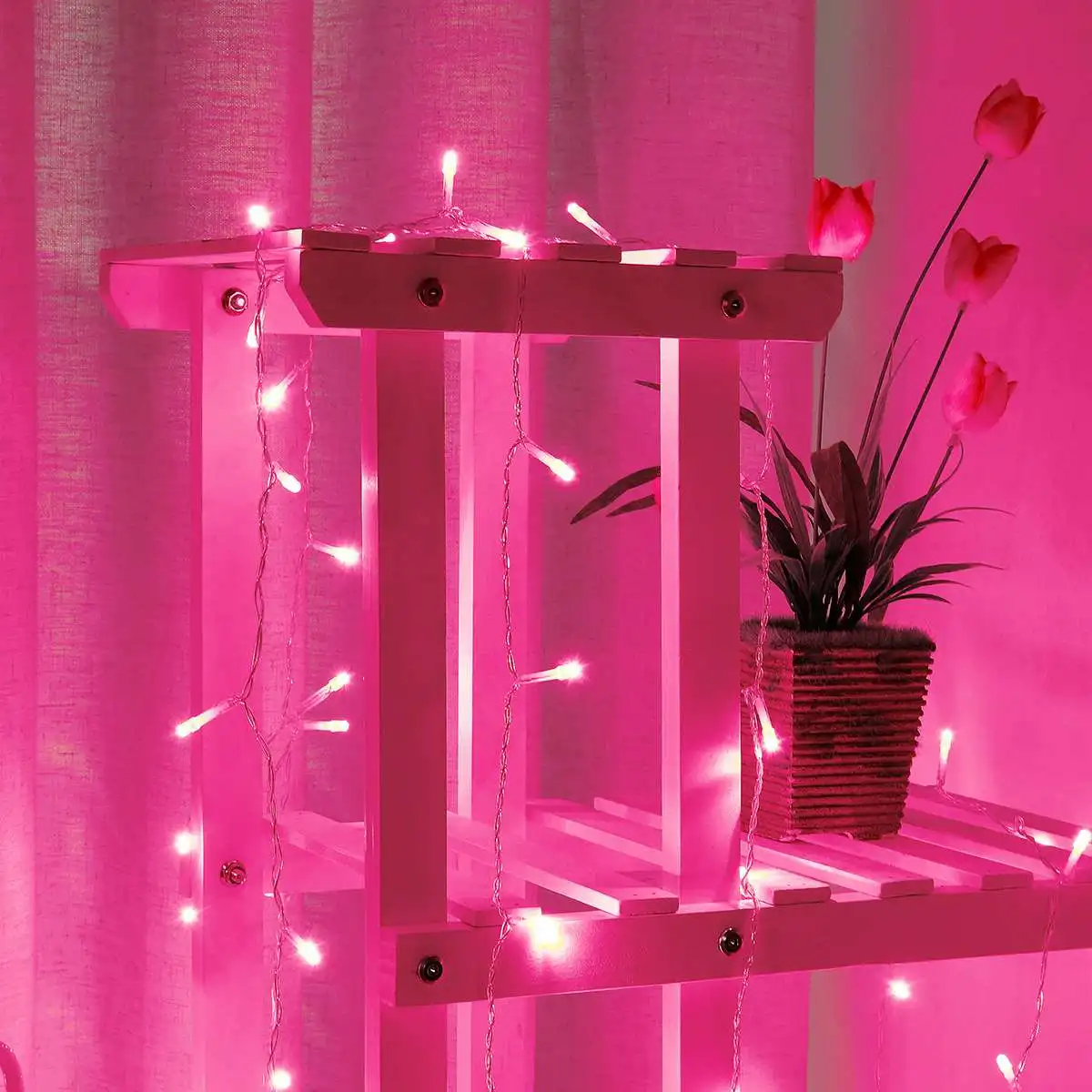 Led Curtain Fairy String Light Holiday Light 1000 led Christmas Light for Wedding Home Garden Party decor AU PLug - Испускаемый цвет: Розовый
