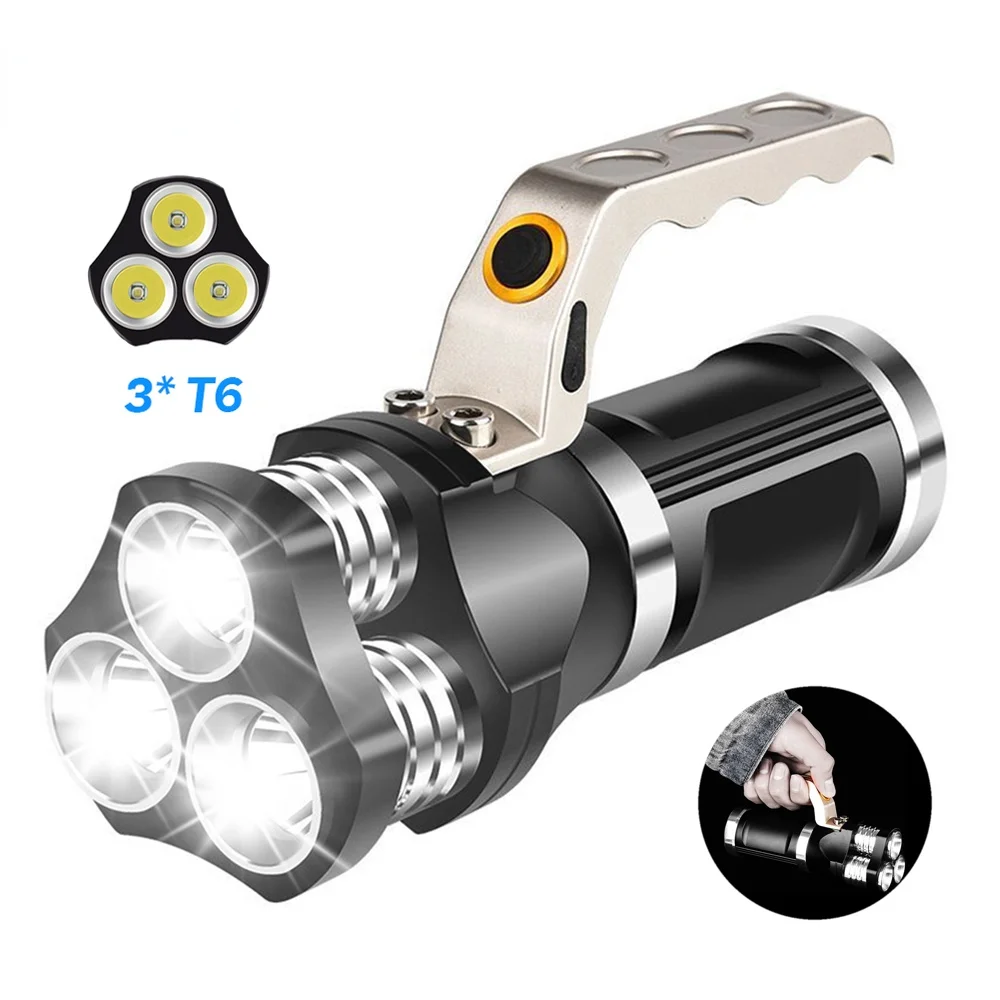 Tactical Flashlight 90000LM T6 LED SuperBright Light Rechargeable Torches Lamp 