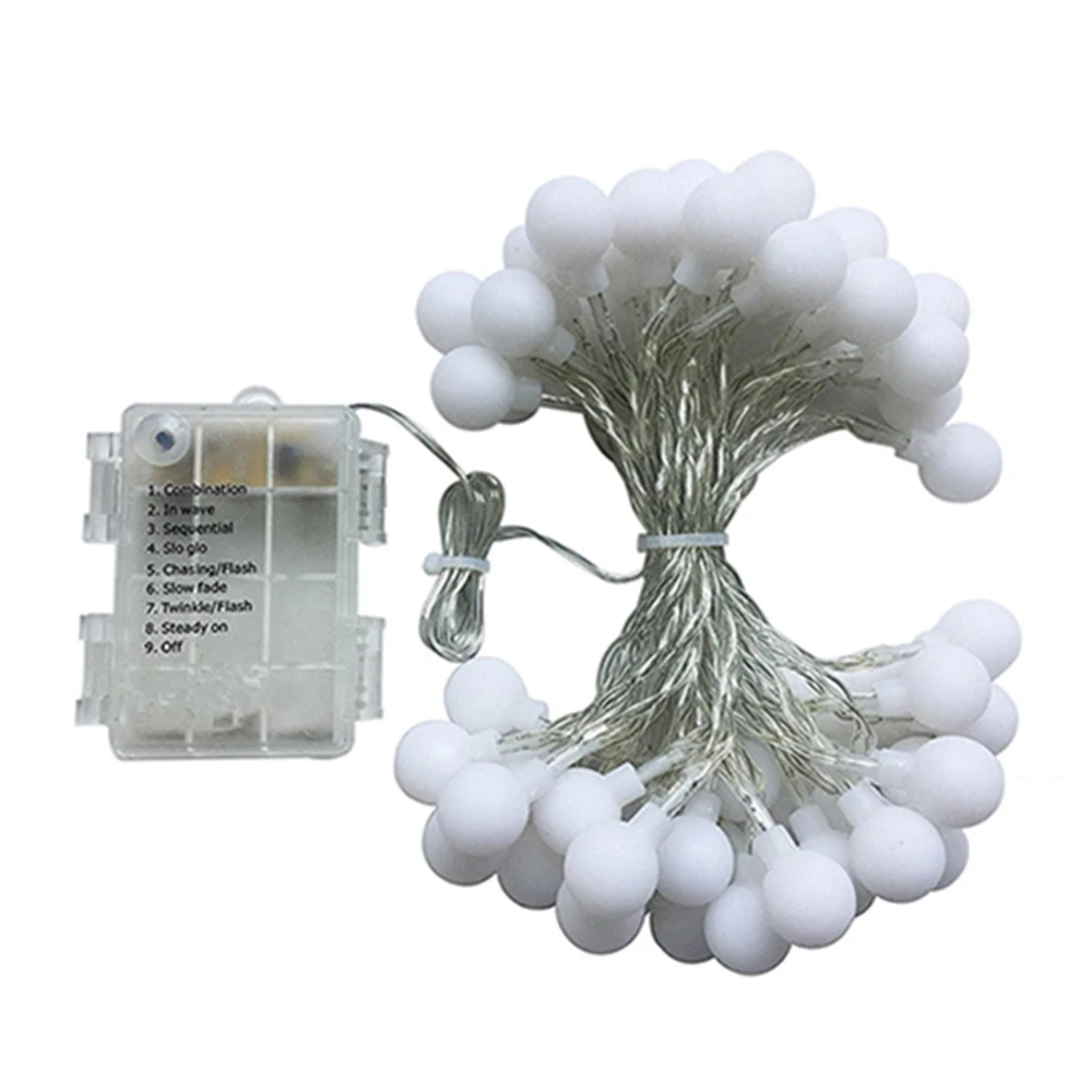 Тёплый белый Frosted Small Ball String Lights Romantic Room Ornament Christmas Lights Wedding Party Decoration Lights - Испускаемый цвет: Тёплый белый