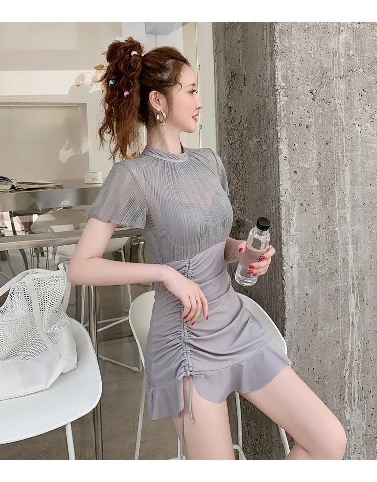 Trajes De Bano Mujer, купальный костюм для женщин, одежда для плавания размера плюс, закрытый купальник бикини, слитный женский монокини для похудения