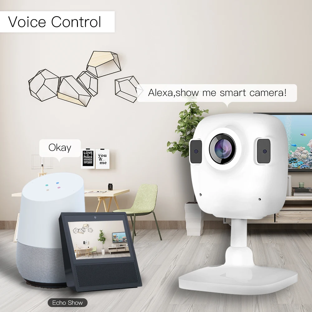 Беспроводная ip-камера Tuya Smart Life HD 1080 P, интеллектуальная инфракрасная двухсторонняя аудио камера ночного видения, работающая с Alexa Echo Show Google Assistant