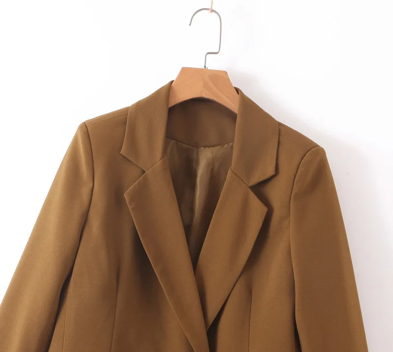 

Western Style 2019 Autumn New Style Loose-Fit Elegant Versatile Casual Waist Hugging Retro Mid-length Suit Jacket Women's