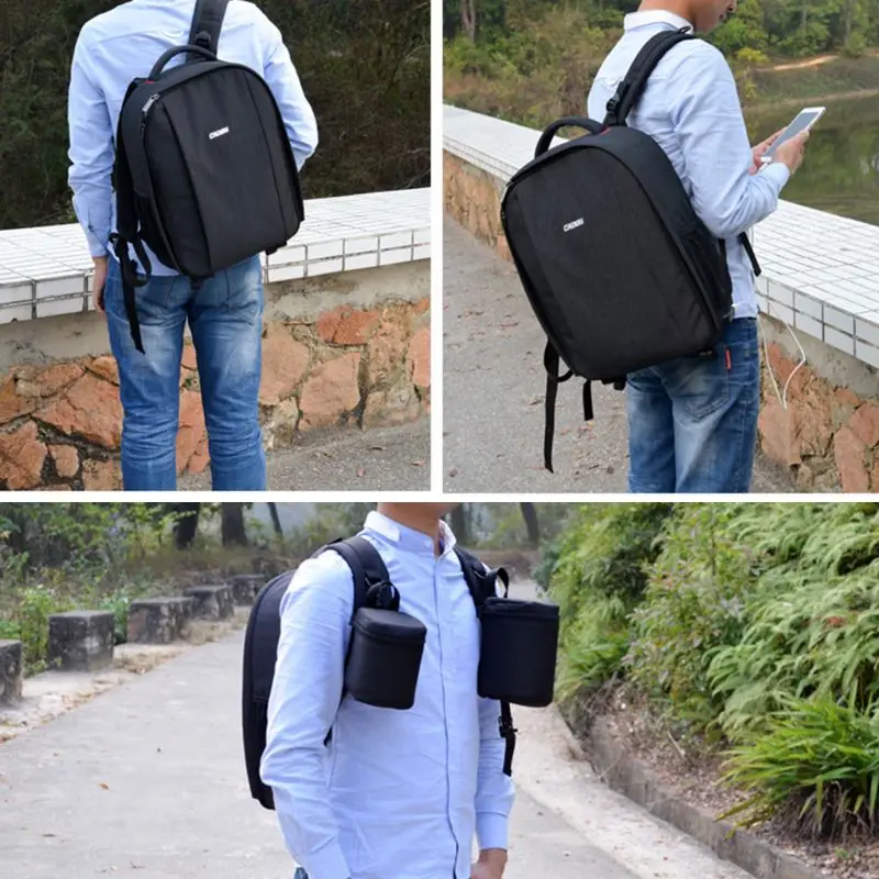 Unisex Anti Scratch Waterproof Camera Backpack Portable Photography Laptop Bag Case for Sony Canon Nikon DSLR Lens Tripod