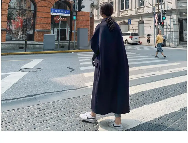 Новинка, зимняя куртка для фотосессии в Корейском стиле, темно-синяя, средней длины, в студенческом стиле
