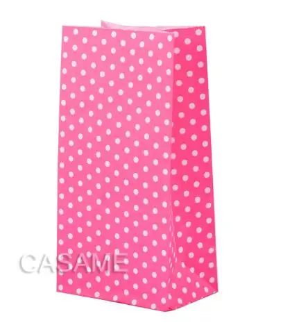dot rose pink 10 шт крафт-бумажные пакеты для свадебной вечеринки, подарочная упаковка для конфет - Цвет: dot rose pink