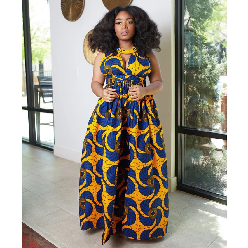 Летние африканские платья для женщин новинка 2020 модная женская одежда с