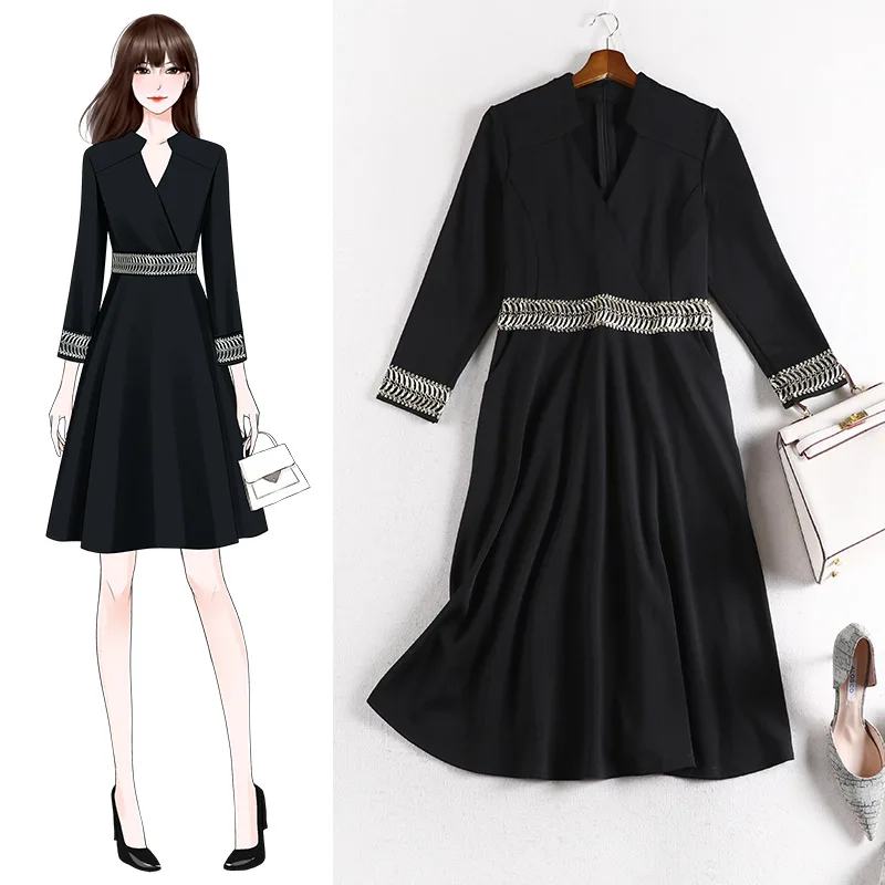 Женское платье осень 2020 нового размера плюс женское живота|Платья| |