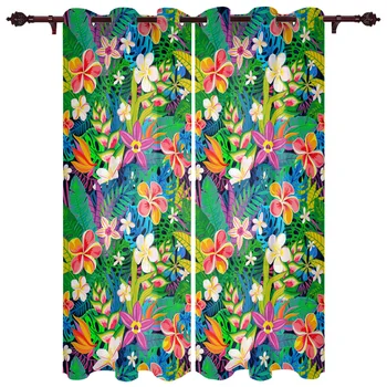 

Tropical Plants Frangipani Palm Leaves Window Curtains Home Decor Curtains for Living Room Bedroom Kitchen Items