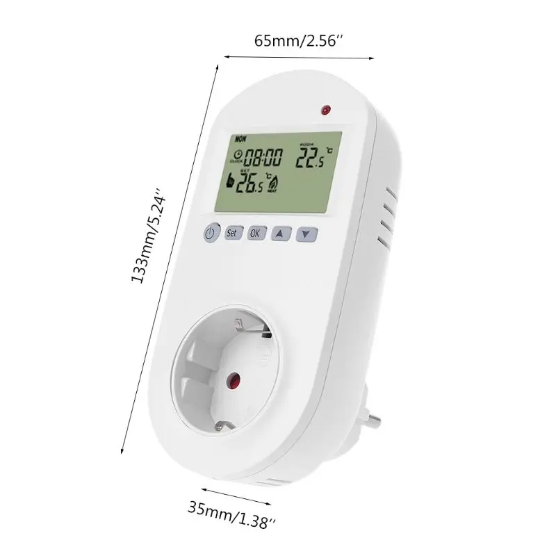 1 шт. программируемый штепсельный термостат ЕС розетка 16A Электрический Подогрев подпольный комнатный регулятор температуры