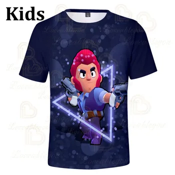 

POCO Shelly 8 To 19 Years Kids T-shirt Shooter Game Leon 3D Printed Tshirt Boys Girls Brawling Cartoon T-shirt Tops Teen Clothes