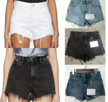 

Women's High Waist Irregular Rough Denim Shorts A2