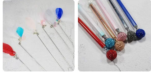 Usd3.45/pc побрякушки алмазные животные кошка котенок игральные игрушки кошка тизер Удочка перо 20 шт./лот