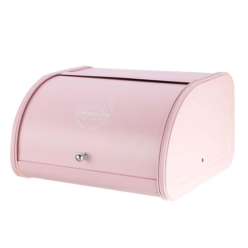 

Roll Top Metal Flip-Baked Bread Box Dust-Proof Storage Box Bread Bin Kitchen Food Holder