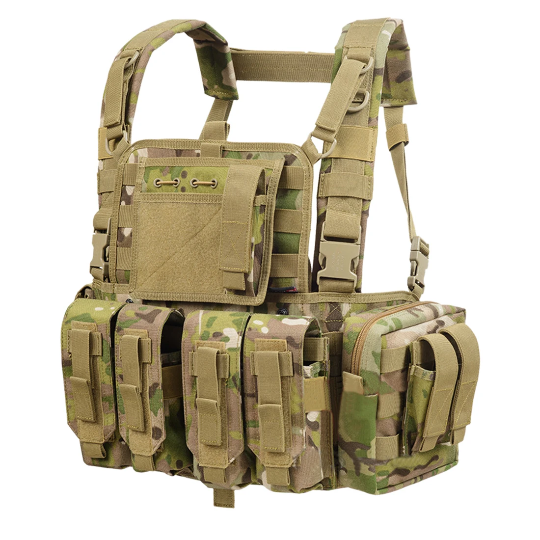 

YAKEDA Detachable Vest Lightweight Tactical Vest for Paintball Military Fans (Waist Extendable Size: 95-125cm) - CP