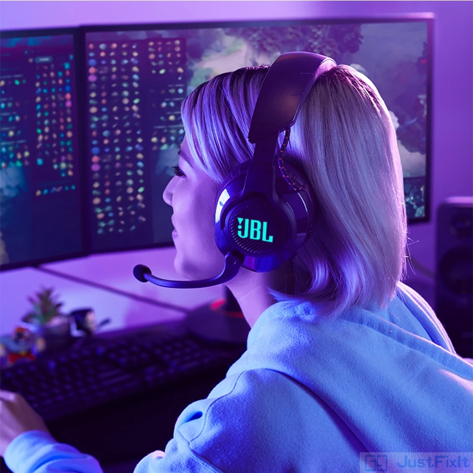 JBL Quantum 600 Over ear Gaming Headset ESports Headphone with Surround Sound Mic for PlayStation Nintendo Switch iPhone Mac VR