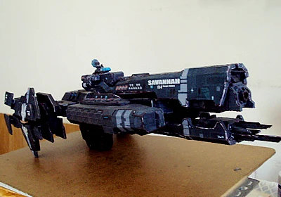3D бумажная модель сделай сам Космический боевой корабль 1:130 4 UNSC|Картонные