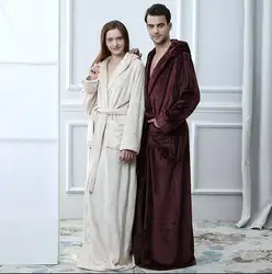 Модный фланелевый Халат для влюбленных; осенне-зимний теплый халат; пеньюар с длинными рукавами; одежда для сна; платье для сна