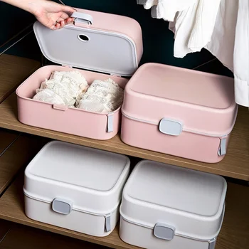 

Durable Stackable Compartment Socks Box Plastic Wardrobe Storage Box Travel Underwear Storage Box New