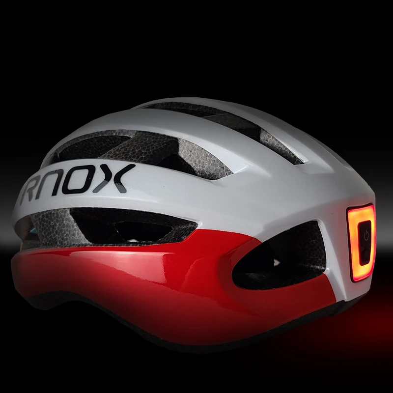 RNOX ultralight men's bicycle helmet with light USB charging mtb road bike helmet for female adult racing bicycle equipment