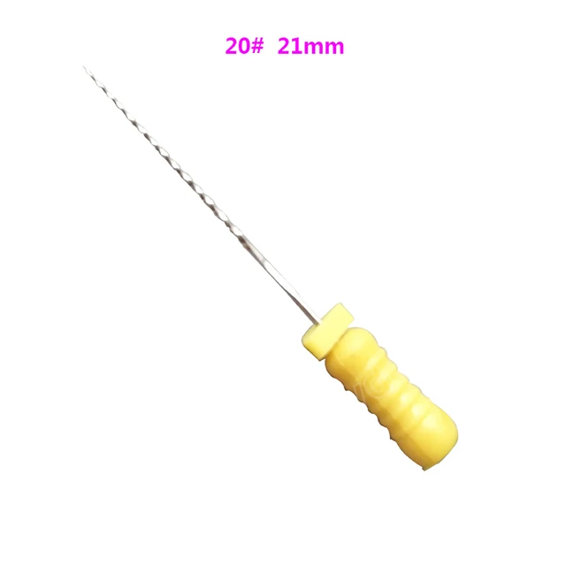 1pack 20 25mm Стоматологическая K-расширитель с фокусным расстоянием 25 мм корневого канала R файлы Лима 6 шт./упак. Нержавеющая сталь Handuse K файлы развёртки Endodontic стоматологический инструмент - Цвет: 1pack 20 25mm