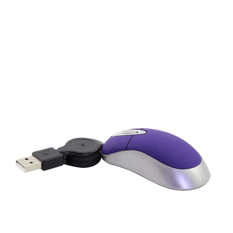 Мини USB Проводная мышь, маленькая Выдвижная мышь 1600 dpi, оптическая компактная дорожная мышь для Windows 98 2000 XP Vista версия