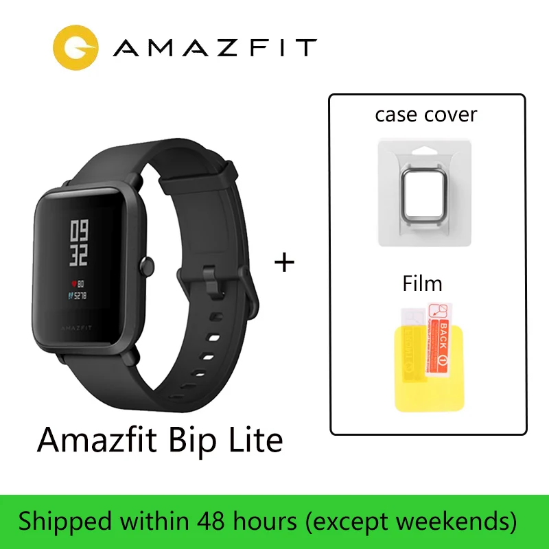 Глобальная версия Amazfit Bip Lite Смарт-часы 45 дней Срок службы батареи 3ATM в соответствии со стандартом водонепроницаемости Smartwatch для Xiaomi - Цвет: Black-CASE caver