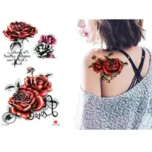 3D, реалистичные, розовые цветы, сексуальные, водонепроницаемые, временные татуировки для женщин, флеш-тату, на руку, на плечо, большие цветы, наклейки