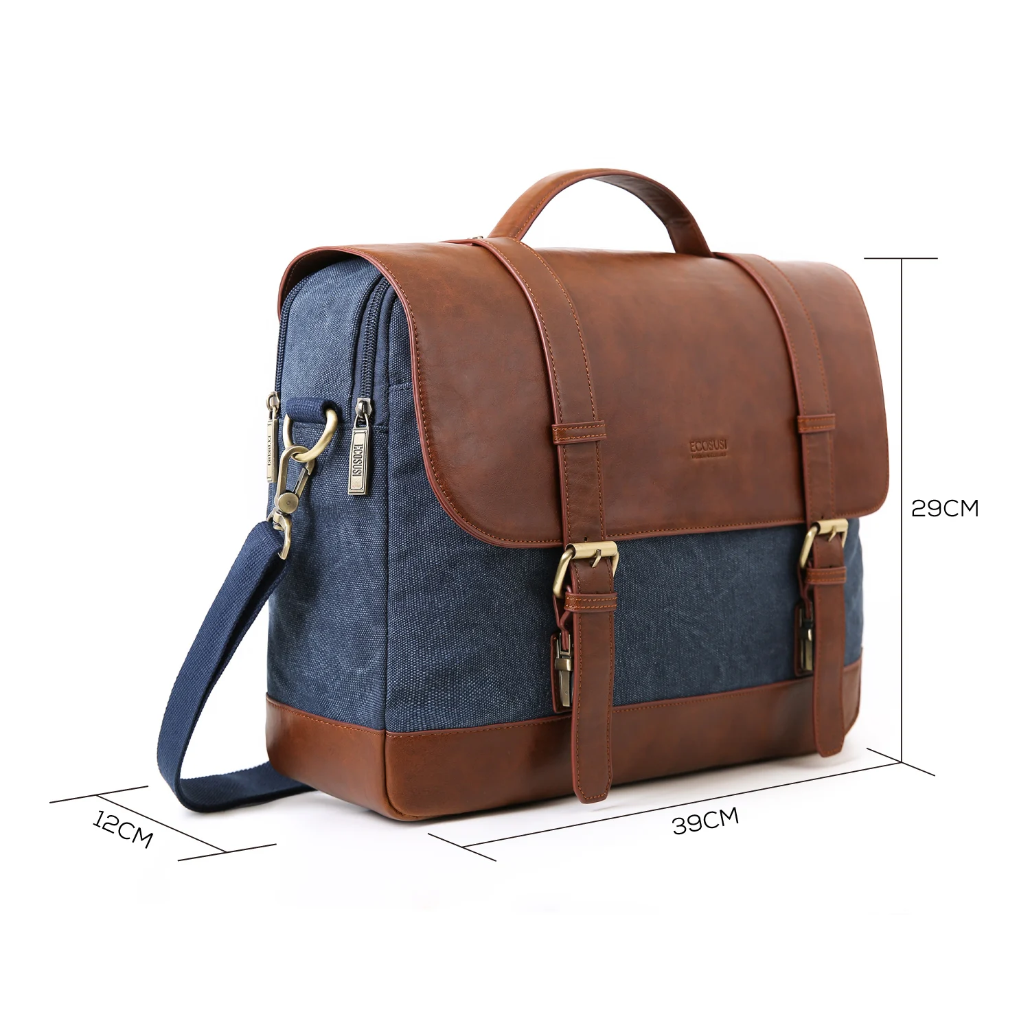 ECOSUSI сумка для ноутбука 15,6 дюймов, мужская сумка через плечо, портфель, мужская сумка из искусственной кожи, известный бренд, новая модная мужская сумка-мессенджер для мужчин