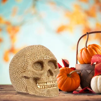 

1pc Horror Creative Halloween Prop Resin Skull Skeleton Decoration Halloween Accessory for Home Party