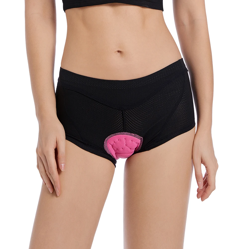 WOSAWE Women Cycling Shorts 3D Gel Padded Shockproof MTB Mountain Racing Bike Bicycle Underwear Underpants Black Mesh
