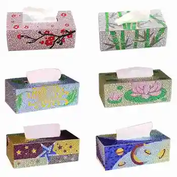 

Diamond Painting Tissue Box Three-dimensional Handmade Art Cosmetic Tissue Dispenser Children's DIY Puzzle Cartoon Home Decor