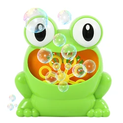Pistola de burbujas automática para niños, máquina de hacer burbujas de rana bonita, soplador de burbujas de agua y jabón, música, juguetes al aire libre para verano, regalo