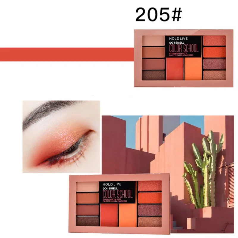 01 10 цветов матовые мерцающие тени для глаз Румяна Красота Make up набор косметических инструментов HotEyeshadow румяна, палитра - Цвет: 01