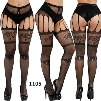 

Sexy Thigh High Stockings Erotic Open Crotch Stockings Lingerie Temptation Garter Pantyhose Embroidery Lace Top Sexy Stockings