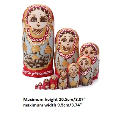 C 10 шт./компл. матрешки ручная роспись российские Matryoshka кукла ручной росписью, желающих русский Забавные куклы ремесла елочных игрушек - Цвет: C