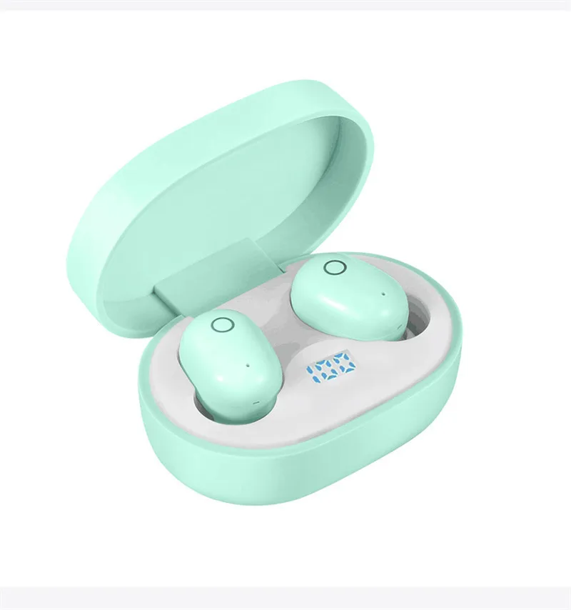 T8 TWS Bluetooth 5,0 гарнитура стерео настоящие беспроводные наушники-вкладыши спортивные наушники с сенсорным управлением наушники с микрофоном для телефона - Цвет: Зеленый