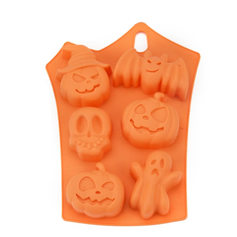Halloween Pumpkin Form Silicone Mold 6 Cavities Baking Cake Soap Cookie Cutter DIY Cake Decorating Tools Kitchen Pastry Mold
