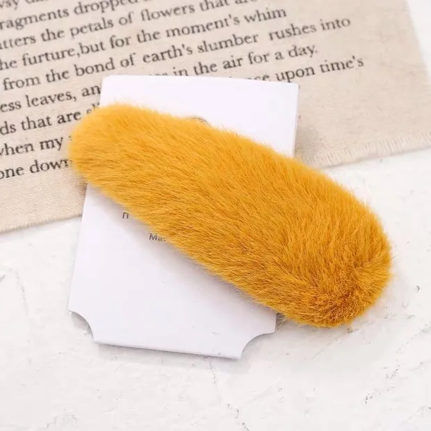 1PC Yellow Новое поступление, меховые резинки для волос из искусственного меха, эластичные резинки для волос, шерстяные круглые милые кольцевые канаты для волос для девочек, зимние теплые резинки для волос, coleteros - Цвет: 1PC Yellow