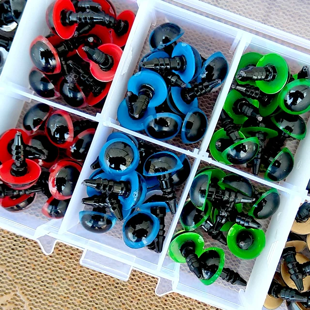 100PCS 8-12mm Mix Color Plastic Animal Safety Eyes For Toys Crochet Teddy Bear Stuffed For Dolls Craft Amigurumi Accessories Box 5
