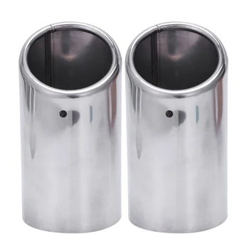 

2x Exhaust Headers Exhaust Tips Muffler Pipe Inox for A ud i A4 B8 A4L Q5